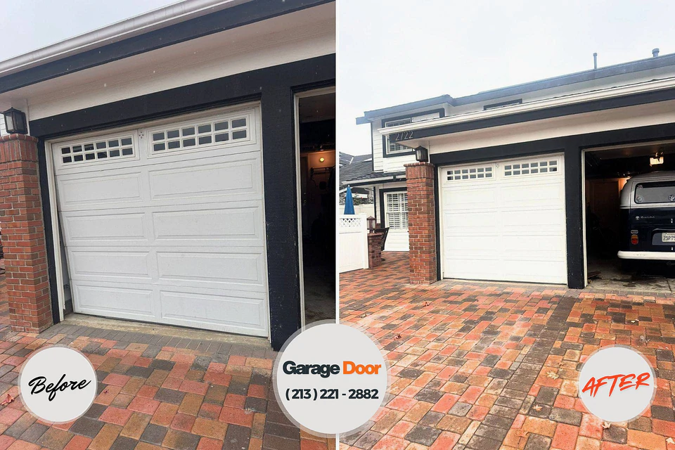 Before and after: garage door repair Rineyville, KY